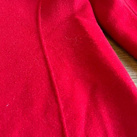 Valerie Stevens Blazer Womens L Red Wool Angora Cashmere Single Hook Open Front - Picture 8 of 8